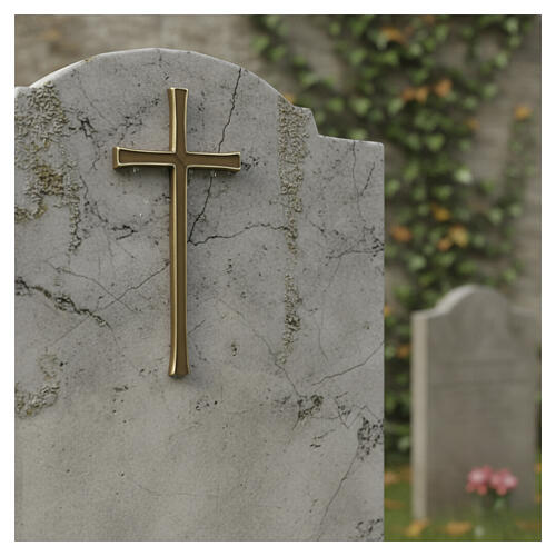 Bronzed cross with brown enamel for outdoors 2