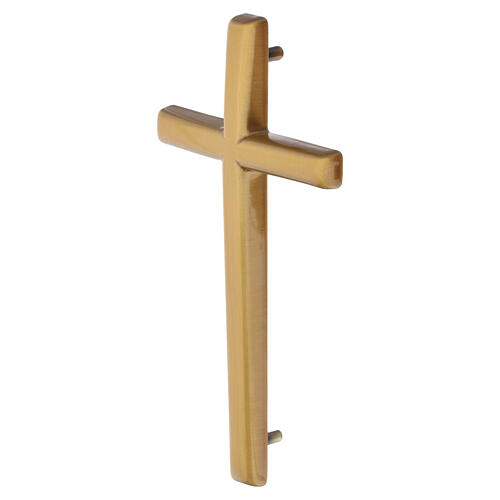Croix murale simple bombée en bronze pour extérieur 3