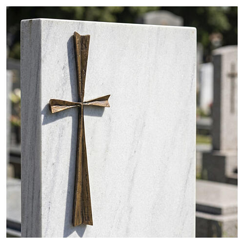 Modern outdoor bronze wall cross, 38 x 14 cm 2