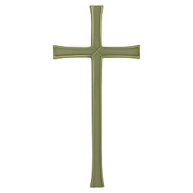 Croix murale émaillée bronze vert pour extérieur