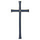 Blue enameled bronze Latin cross for outdoor use s1