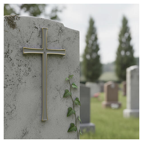 Bronzed Latin Cross with Grey Enamel for Outdoor Use 2