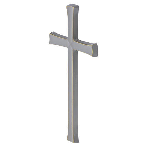 Bronzed Latin Cross with Grey Enamel for Outdoor Use 3