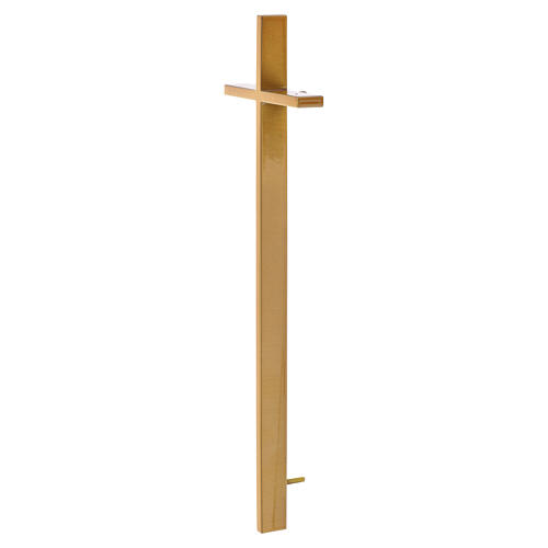 Wall-mounted cemetery cross with wood-effect bronze finish 3