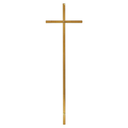 Wall-mounted cemetery cross with wood-effect bronze finish 4