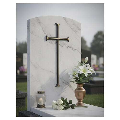 Classic-style bronze-finish funerary wall cross 2