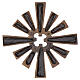 Cruz con corona de rayos bronce de pared para exterior 17x17 cm s4