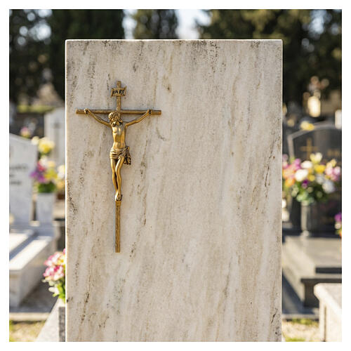 Outdoor wall cross with Christ, bronze finish, 18x10 in 2