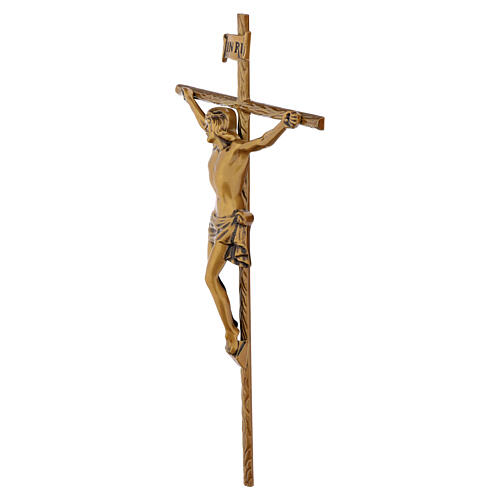 Outdoor wall cross with Christ, bronze finish, 18x10 in 3