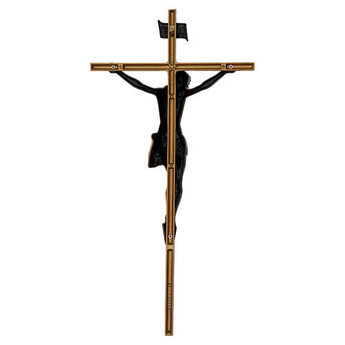 Outdoor wall cross with Christ, bronze finish, 18x10 in 5