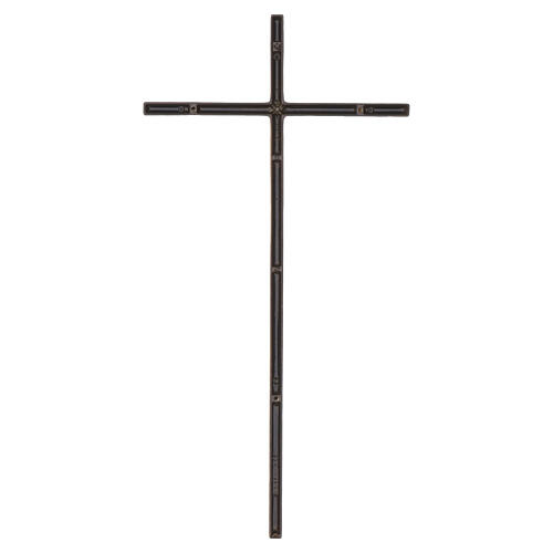 Bronze-finished wall cross with wood-effect surface for outdoor use, 18x10 in 4