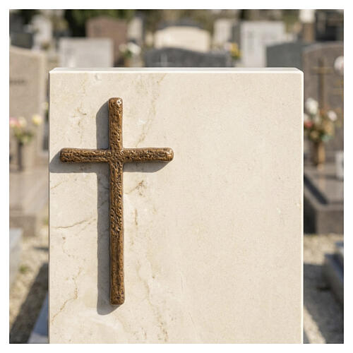 Bronze-finished wall cross with antiqued effect for outdoor use, 10x5.5 in 2