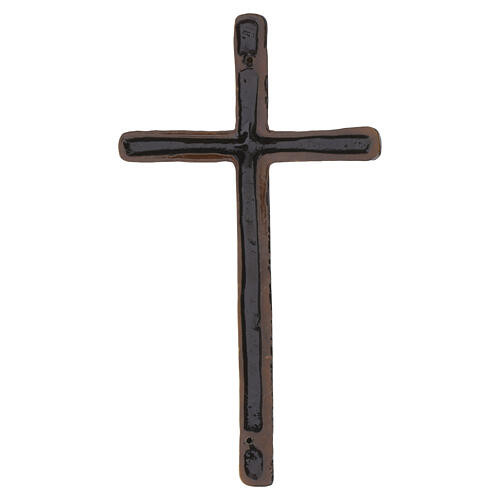 Bronze-finished wall cross with antiqued effect for outdoor use, 10x5.5 in 4