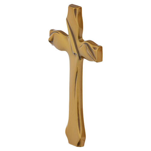 Cruz moderna bronceada de pared para exterior 20x10 cm 3