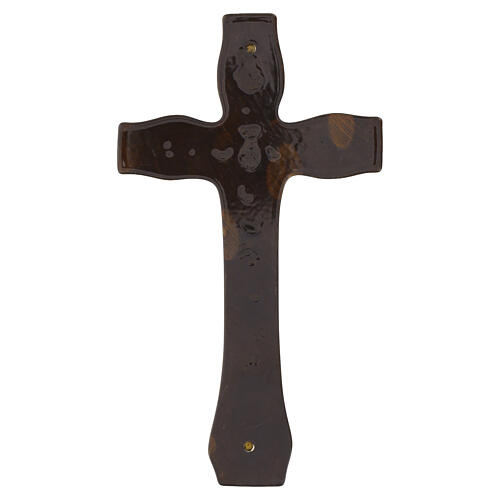 Croix funéraire murale moderne en bronze pour extérieur 20x10 cm 4