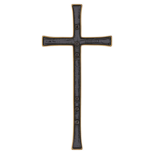 Simple bronzed Latin wall-mount cross for outdoor use 4