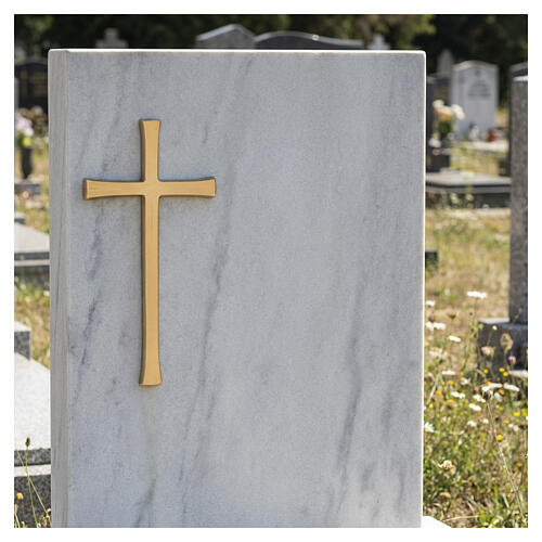 Croix latine simple effet bronze pour fixation murale extérieure 2