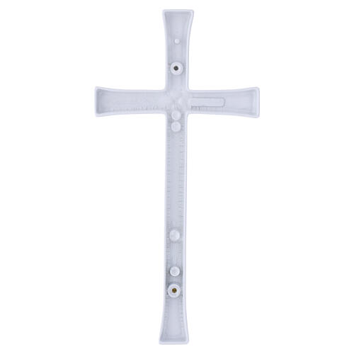 Croix latine murale émaillée blanche pour extérieur 4