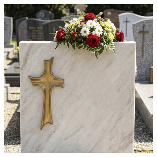 Bronzed Wall Cross for Graves with Soft Profile 2