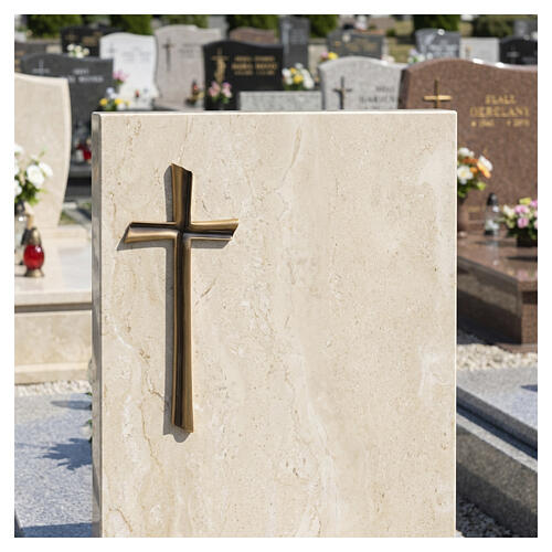 Bronze outdoor cross, burnished wavy effect 2