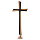 Croix biface couleur bronze sur socle pour extérieur s1