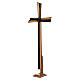 Bronzed double-sided outdoor cross on base s5