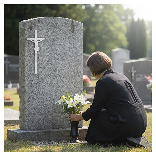 White Enamel Wall Crucifix for Outdoor Use 2