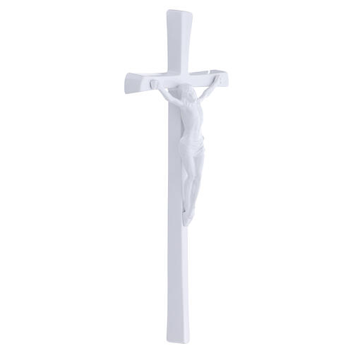White Enamel Wall Crucifix for Outdoor Use 3