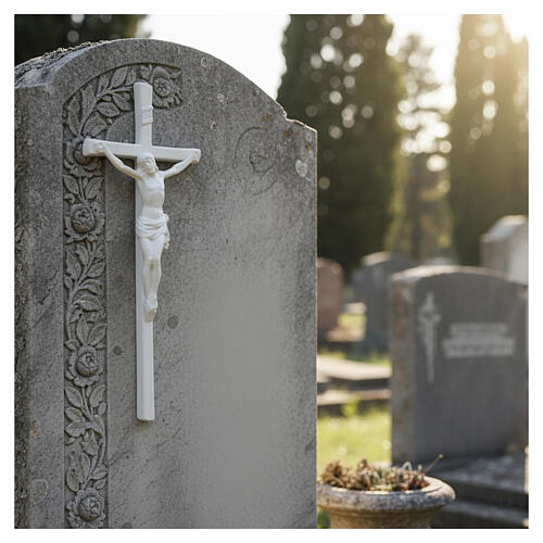 White Enamel Wall Crucifix for Outdoor Use 4