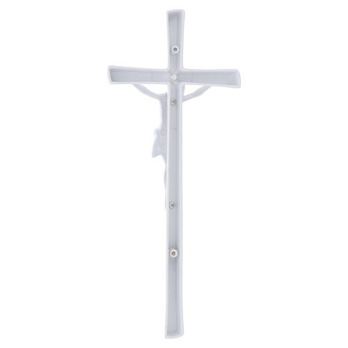 White Enamel Wall Crucifix for Outdoor Use 6