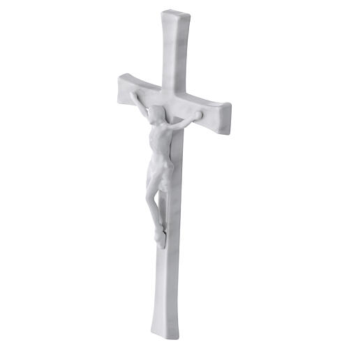 Wall cross with Christ and modern Carrara marble finish 3