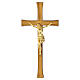 Bronzed outdoor wall cemetery crucifix with gilded corpus s1