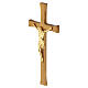 Bronzed outdoor wall cemetery crucifix with gilded corpus s3