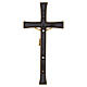 Bronzed outdoor wall cemetery crucifix with gilded corpus s4