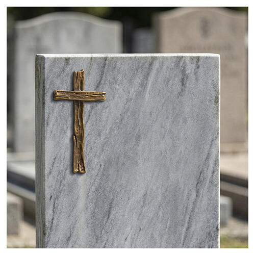 Bronze-finish decorative wall cross with mounting pins 2