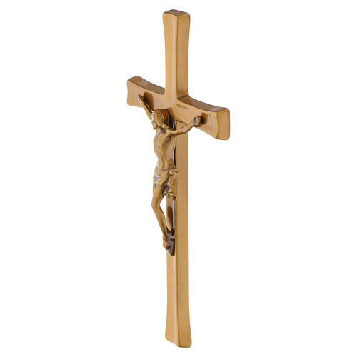 Cuerpo de Cristo en cruz de pared con acabado bronce 3