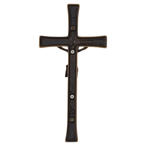 Chrystus na krzyżu, krzyż ścienny w wykończeniu brązowym 4