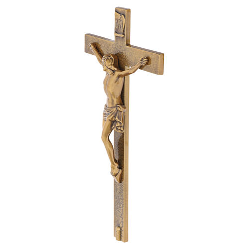 Bronze outdoor cemetery crucifix with contrasting cross 3