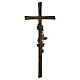 Bronze-plated outdoor wall cross with raised rose s4