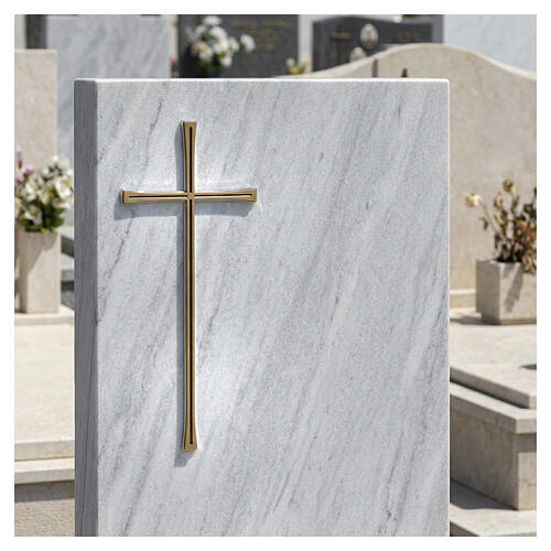 Cruz de parede em bronze com decoração brunida moderna para exterior 2