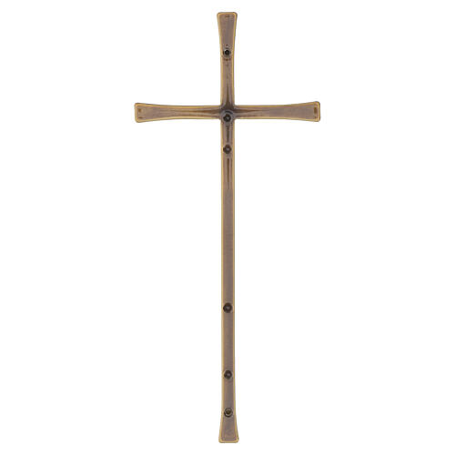 Cruz de parede em bronze com decoração brunida moderna para exterior 4