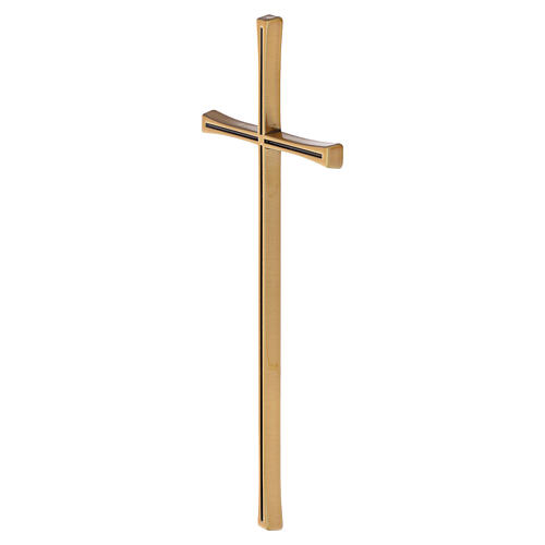 Bronze-plated outdoor wall cross with modern darkened finish 3