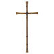 Bronze-plated outdoor wall cross with modern darkened finish s4