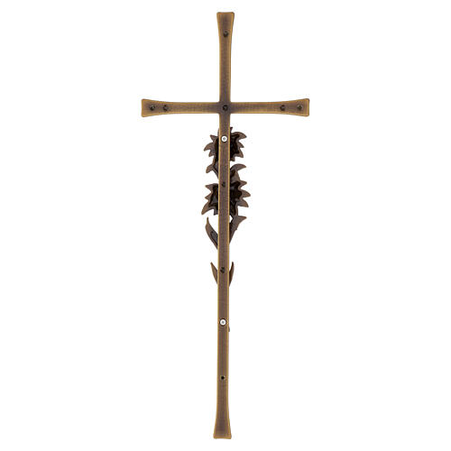 Cruz bronce con estrella alpina para exterior 40x16 cm 4