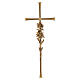 Bronze-plated outdoor wall cross with edelweiss, 40x16 cm s1