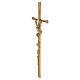 Bronze outdoor wall cross with bird and flowers, 40x16 cm s3