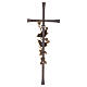 Cruz bronce rama flores pajaritos 40x16 cm para exterior s4