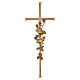 Croix murale bronze avec branche fleurie et oiseaux pour extérieur 40x16 cm s1