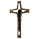 Croix murale avec Christ en finition bronze 40 cm s6