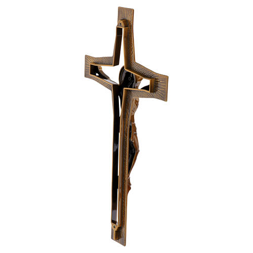Krzyż ścienny z Chrystusem, wykończenie brązowe, 40 cm 5